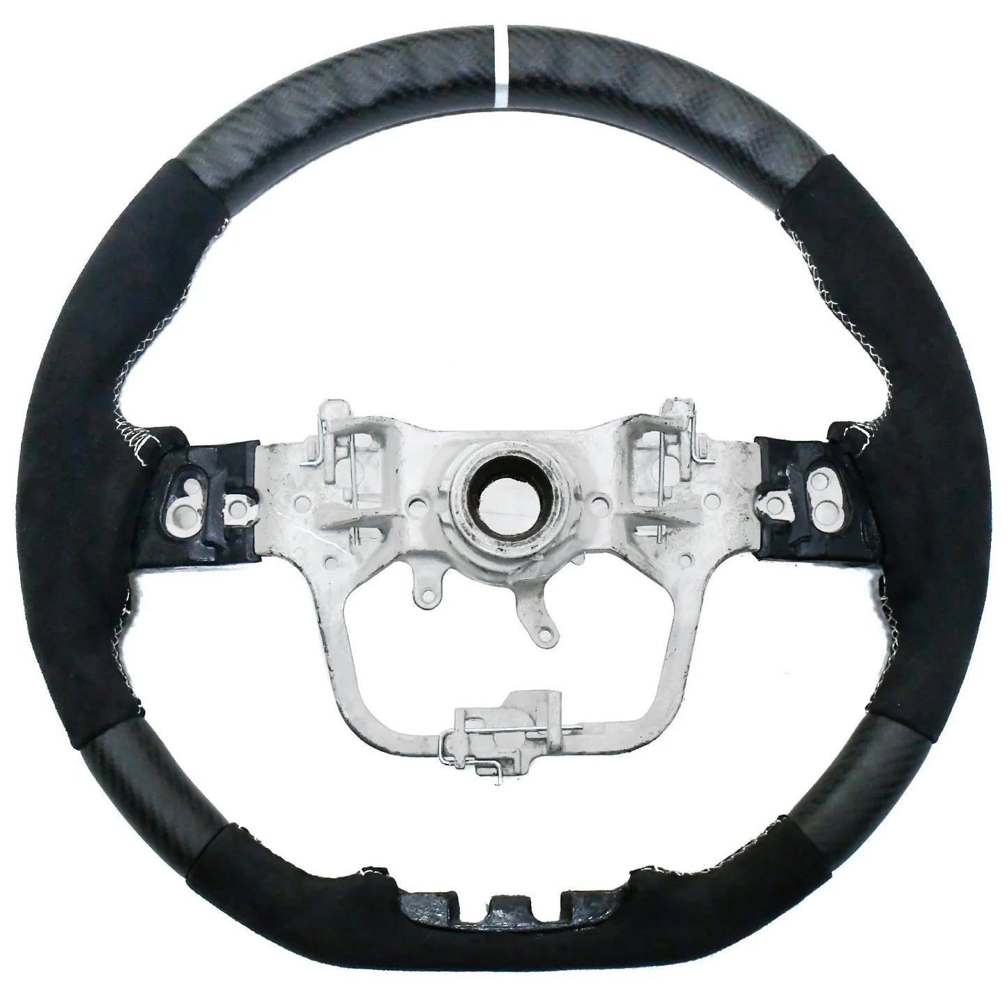 Modified Steering Wheel For Toyota Hycross -Matte Carbon Fiber Alcantara Sport
