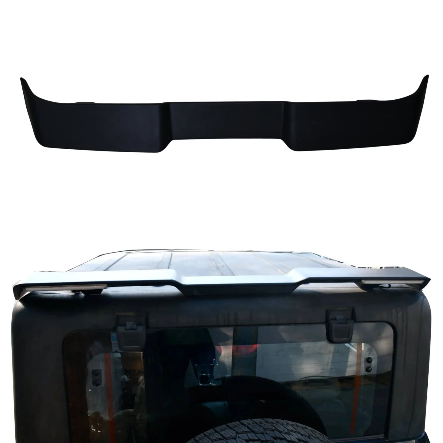 Rear Spoiler Matte Black With Light for Mahindra Thar ROXX