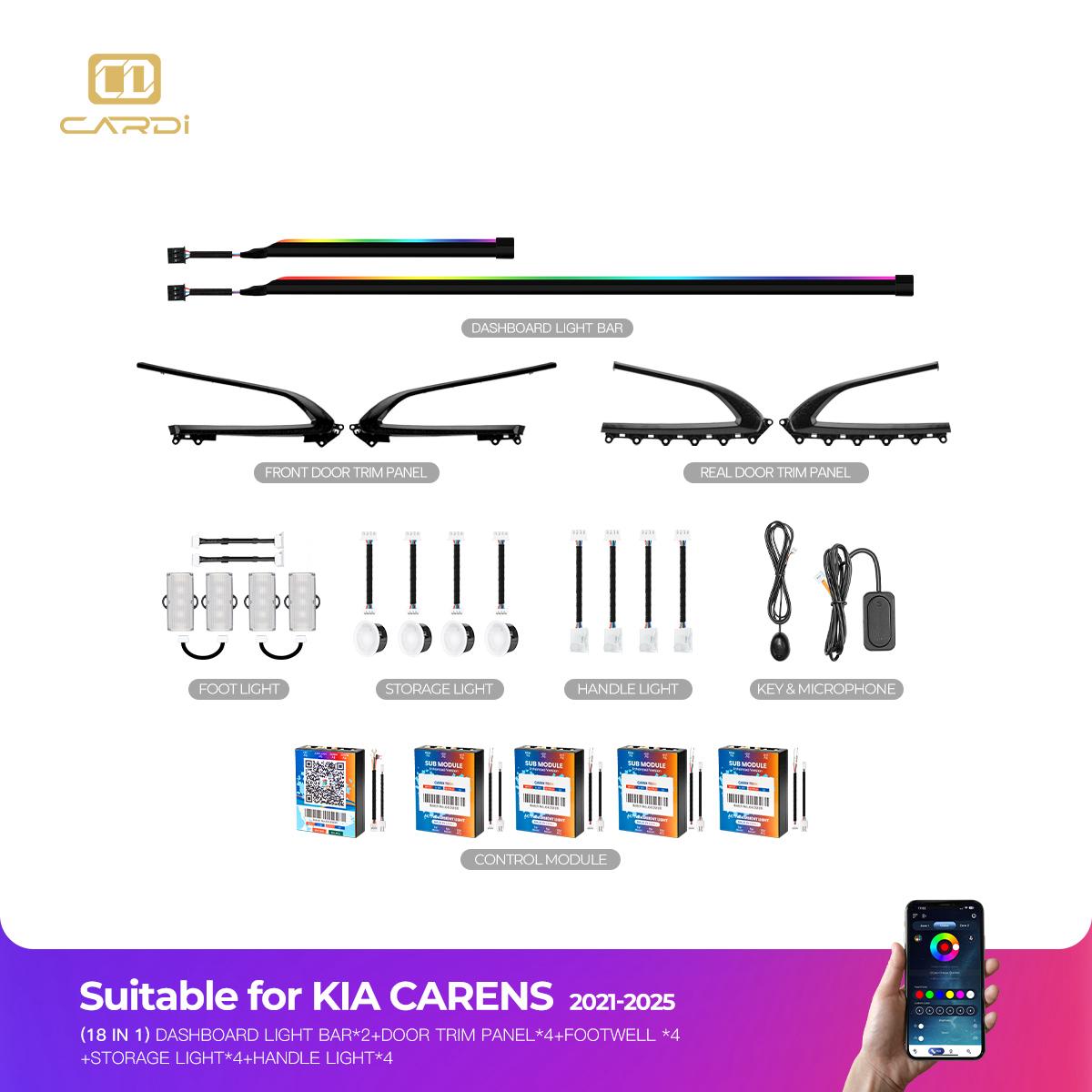 Cardi Ambient Light Kit for Kia Carens – Plug & Play LED Interior Lighting