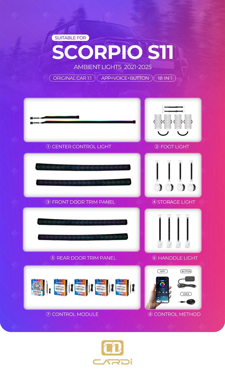 Cardi Ambient Light Kit for Scorpio S11 – Plug & Play LED Interior Lighting