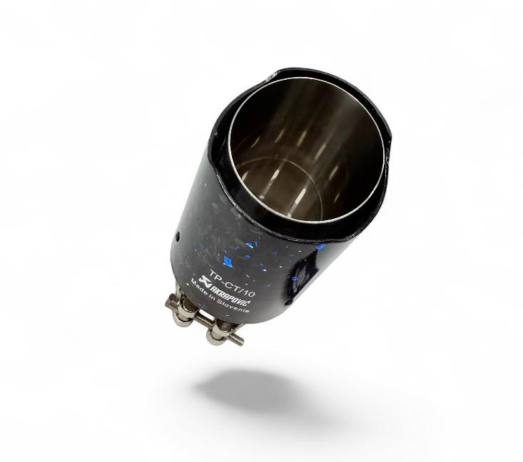 Akrapovic Exhaust Tip | Akra Blue Forged Carbon Single Tip