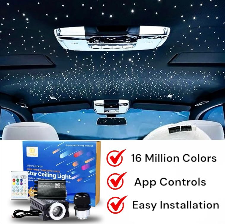 Cardi Star Ceiling Light Kit – 380+100 Fiber Optic LEDs for All Cars