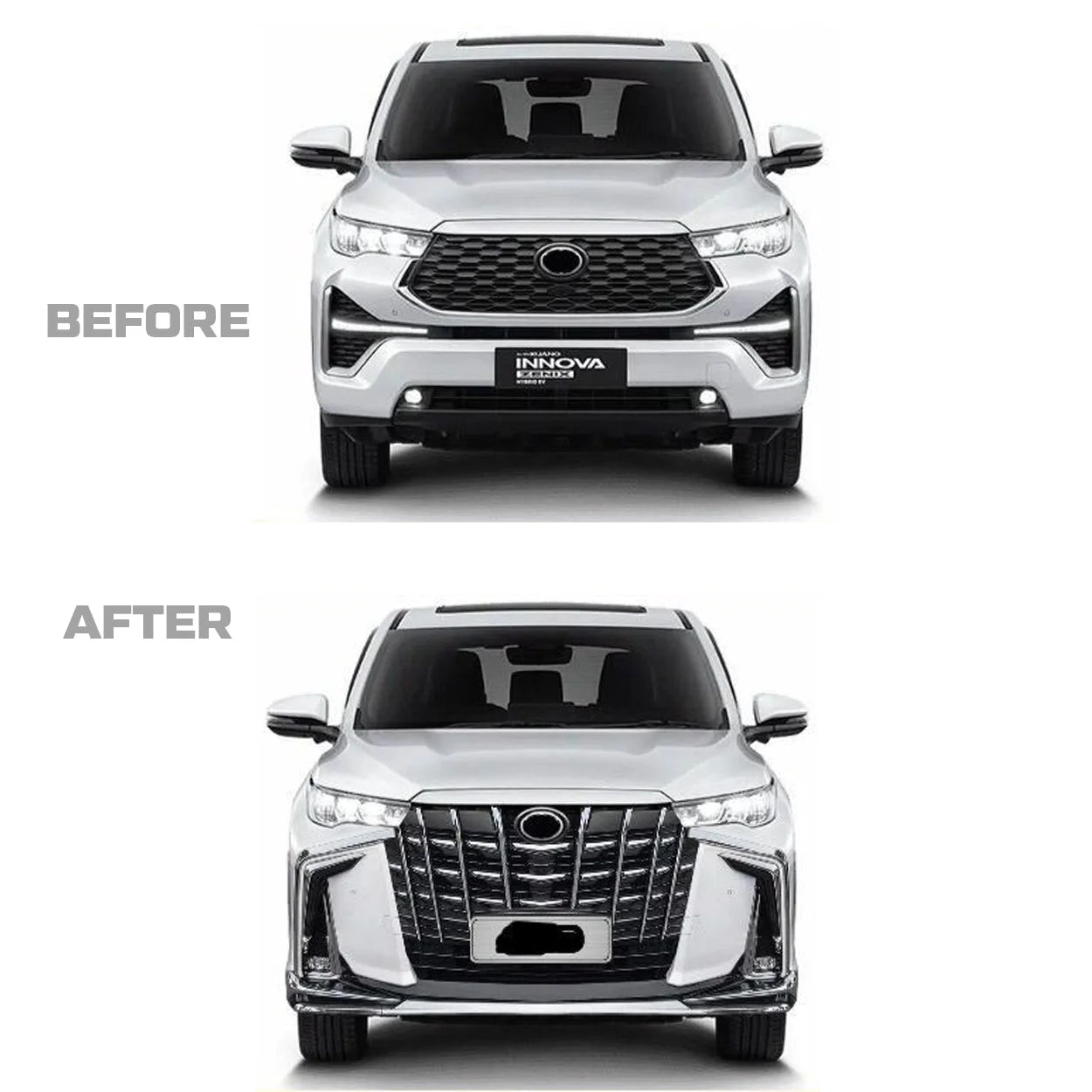 Front,Rear Alphard Bumper Body Kit for Innova Hycross