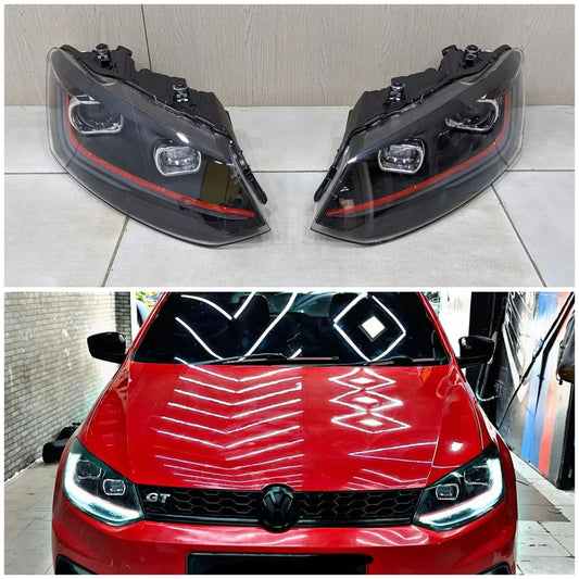 POLO RLINE RED HEADLIGHT