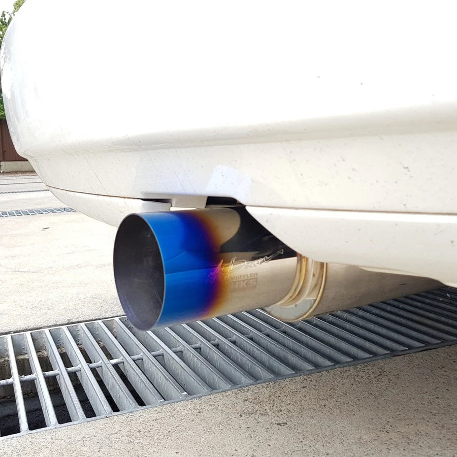 Universal HKS Single Tip Exhaust | Burnt Tip Free Flow Exhaust Muffler