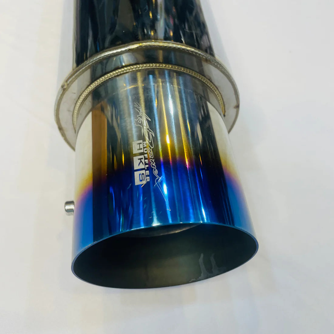 Universal HKS Single Tip Exhaust | Burnt Tip Free Flow Exhaust Muffler