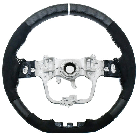 Modified Steering Wheel For Toyota Hycross -Matte Carbon Fiber Alcantara Sport