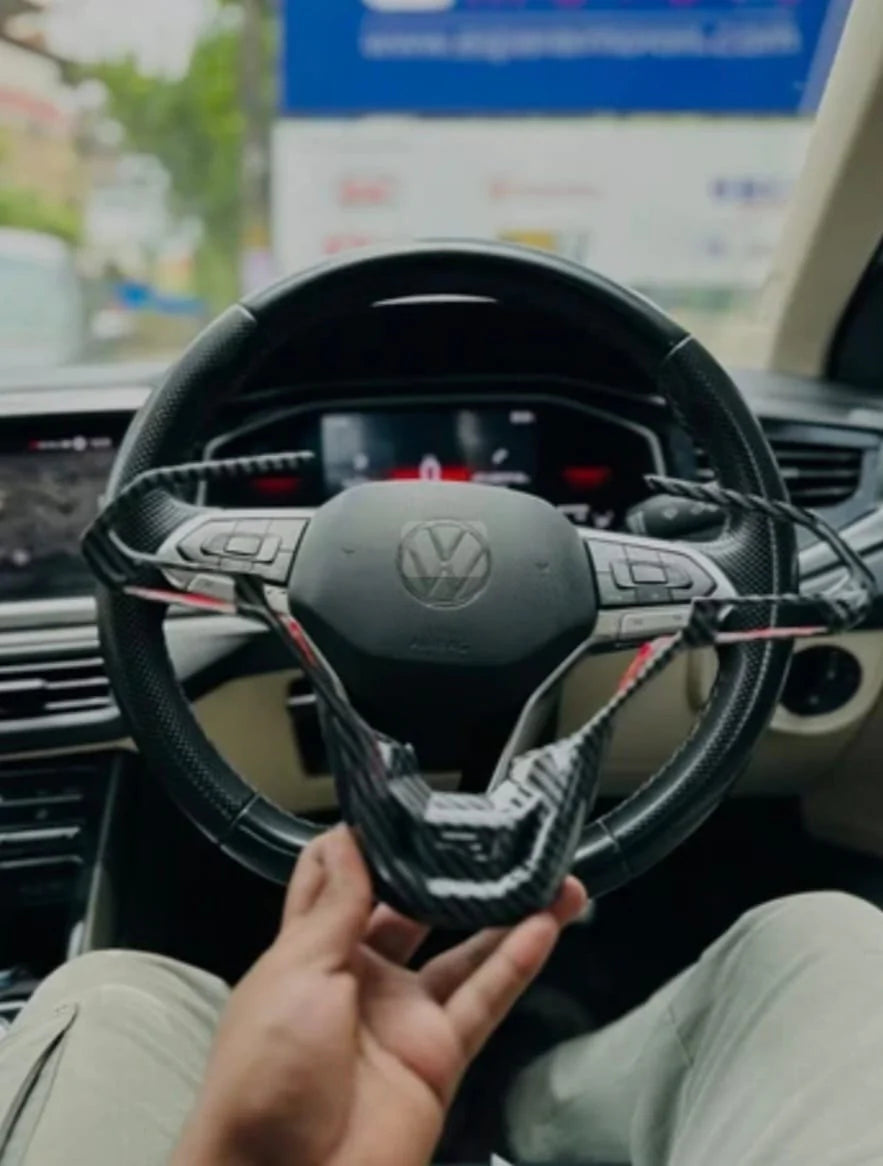 Steering Wheel Trim Carbon Fibre for Volkswagen Virtus(Manual)