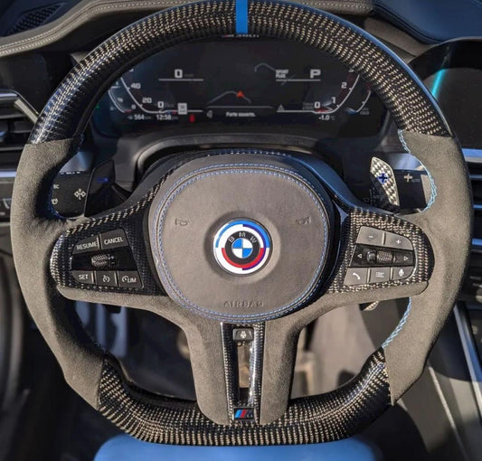 BMW G SERIES ALCANTARA SIDE AND ALCANTARA AIRBAG STEERINGWHEEL