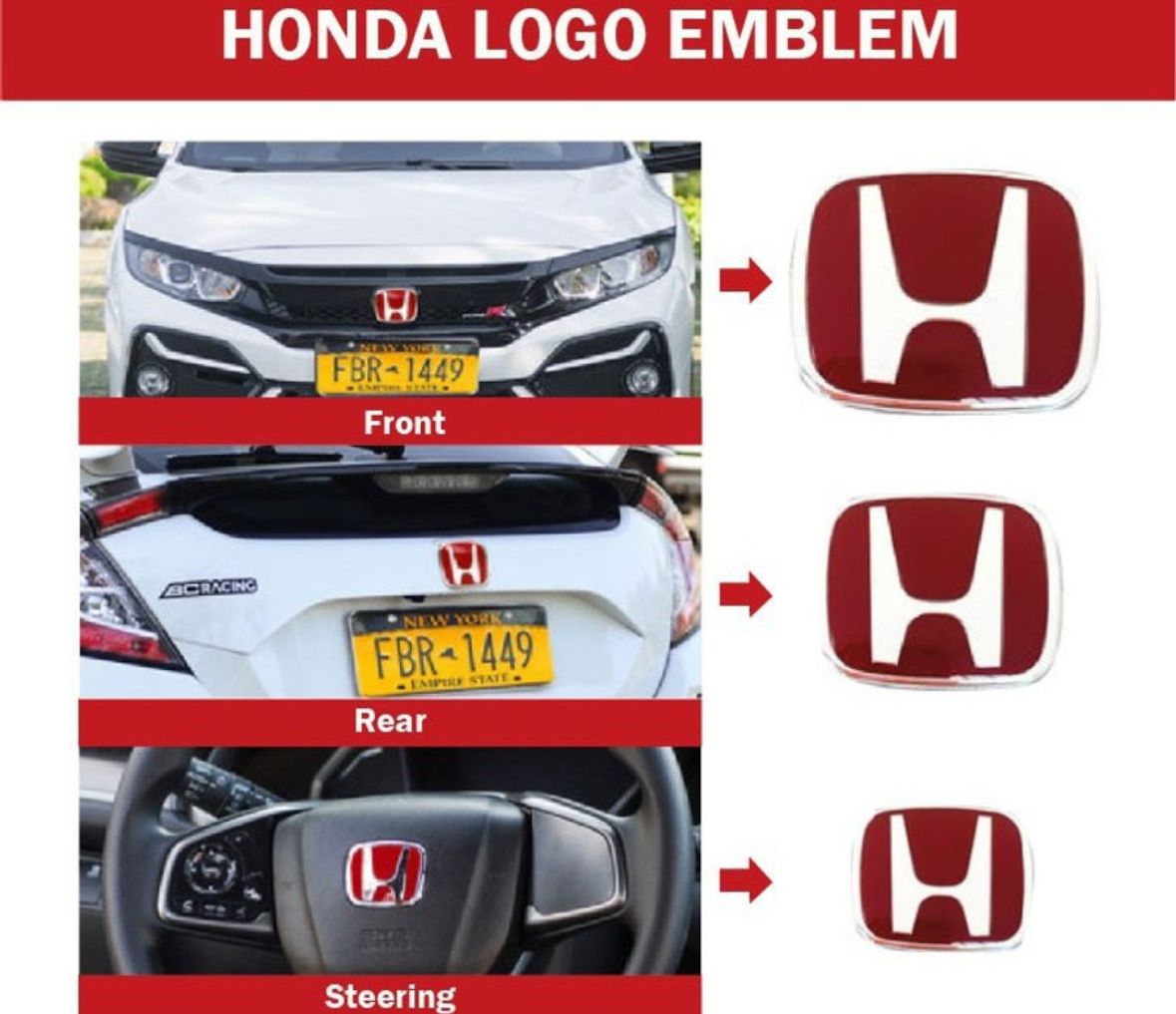 Honda JDM Logo Red Set Of 3