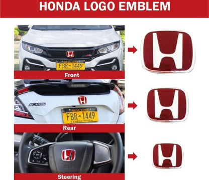 Honda JDM Logo Red Set Of 3
