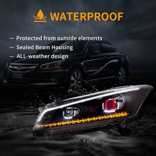 Accord 2009-2013 Dual Barrel Headlight With Red Demon Eye