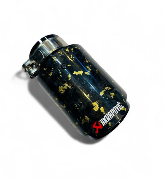 Akrapovic Exhaust Tip | Akra Golden Forged Carbon Single Tip