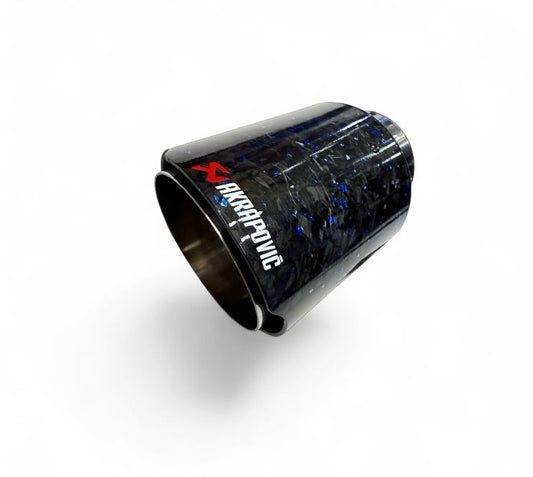Akrapovic Exhaust Tip | Akra Blue Forged Carbon Single Tip