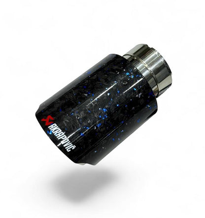 Akrapovic Exhaust Tip | Akra Blue Forged Carbon Single Tip