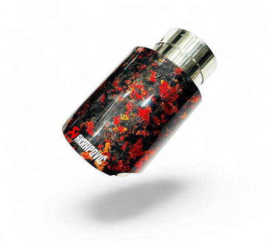 Akrapovic Exhaust Tip | Akra Red Forged Carbon Single Tip