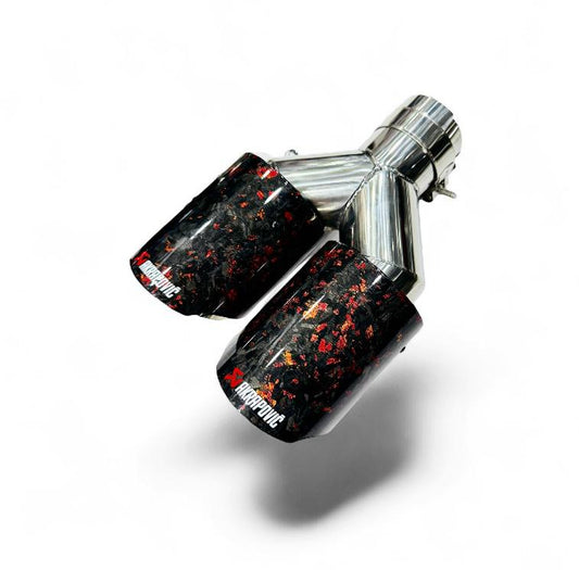 Akrapovic Dual Tip | Akra Red Forged Carbon Dual Exhaust Tip