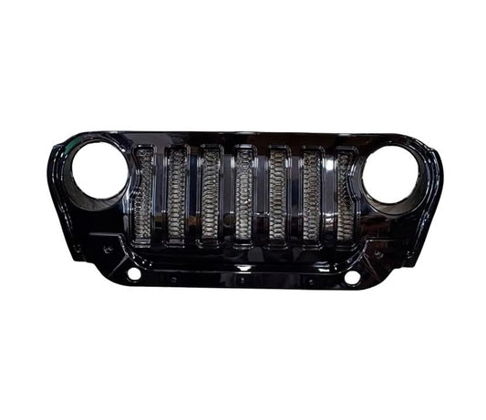 Mahindra Thar Wrangler Style 7-Slot ABS Front Grill Black